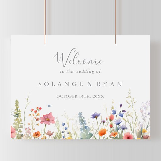 Poster Rustic Meadow Botanical Wedding Welcome Sign