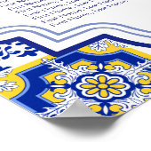 Poster Rustic Mediterranean Tile Wedding with Lemons (Coin)