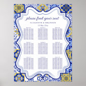 Poster Rustic Mediterranean Tile Wedding with Lemons (Devant)