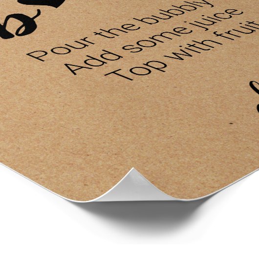 Poster Rustic Mimosa Bar Sign Mariage (Coin)