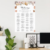 Poster Rustic Neutral Boho Wedding Seating Chart (Bureau à domicile)