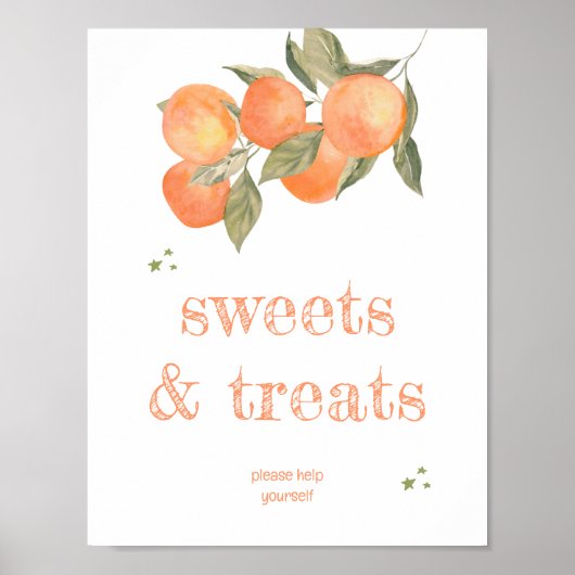 Poster Rustic Orange Grove "Sweets & Treats" Sign (Devant)