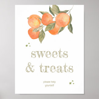 Poster Rustic Orange Grove "Sweets & Treats" Sign 