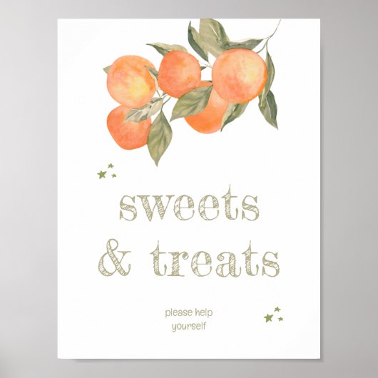 Poster Rustic Orange Grove "Sweets & Treats" Sign  (Devant)