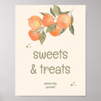 Poster Rustic Orange Grove "Sweets & Treats" Sign 