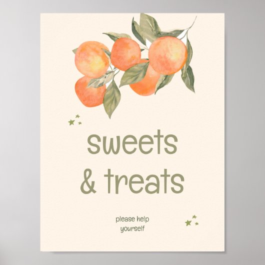Poster Rustic Orange Grove "Sweets & Treats" Sign  (Devant)