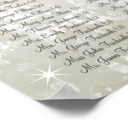 Poster Rustic Peacock Navy Rustic Luxe - Seating Chart (Coin)