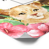 Poster Rustic Pink Safari Baby Guess Due Date Calendar (Coin)