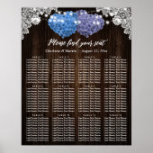 Poster Rustic Purple Blue Floral Wedding Seating Chart 12 (Devant)