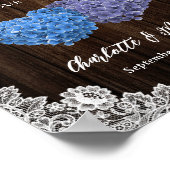 Poster Rustic Purple Blue Wood Wedding Welcome Sign (Coin)