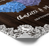 Poster Rustic Purple Blue Wood Wedding Welcome Sign (Coin)