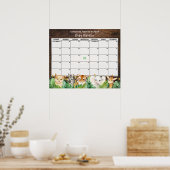 Poster Rustic Safari Baby Guess Date d'échéance Calendrie (Cuisine)
