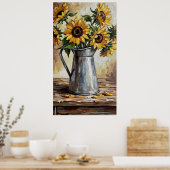 Poster Rustic Sunflower Decor Expressionist Painting (Cuisine)