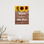 Poster Rustic Sunflower Fall Welcome Baby Shower  (Cuisine)