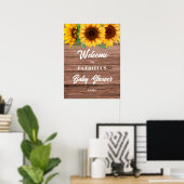 Poster Rustic Sunflower Fall Welcome Baby Shower  (Bureau à domicile)