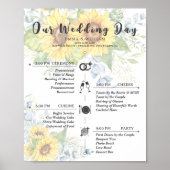 Poster Rustic Sunflower Floral Timeline Programme de mari (Devant)