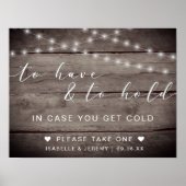 Poster Rustic To Have and To Hold Wedding Sign (Devant)