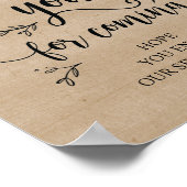 Poster Rustic Vines Mariage Merci Prenez signe (Coin)