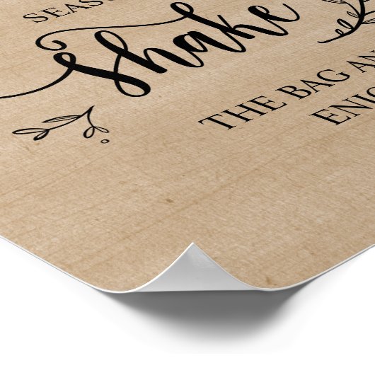 Poster Rustic Vines Mariage Popcorn Bar (Coin)