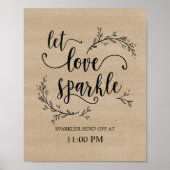 Poster Rustic Vines Mariage Sparkler envoyer l'affiche (Devant)