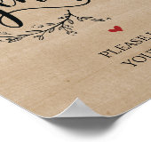 Poster Rustic Vines Salle de Mariage - panneau de gents (Coin)