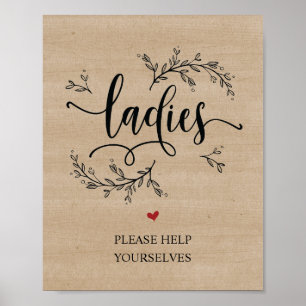 Poster Rustic Vines salle de Mariages - panneau femmes