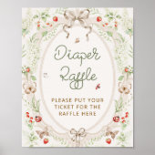 Poster Rustic Vintage Baby Shower Diaper Raffle (Devant)