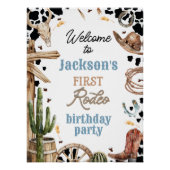 Poster Rustic Western Premier Rodéo 1er anniversaire Bien (Devant)