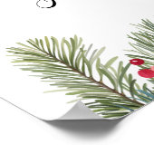 Poster Rustic Winter Berry Pine Mariage de verdure (Coin)