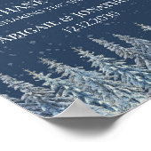 Poster Rustic Winter Forest Wedding Favors Sign (Coin)