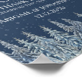 Poster Rustic Winter Forest Wedding Guest Book Sign (Coin)