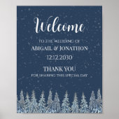 Poster Rustic Winter Forest Wedding Welcome (Devant)