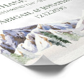 Poster Rustic Winter Mountain Wedding Favors Sign (Coin)