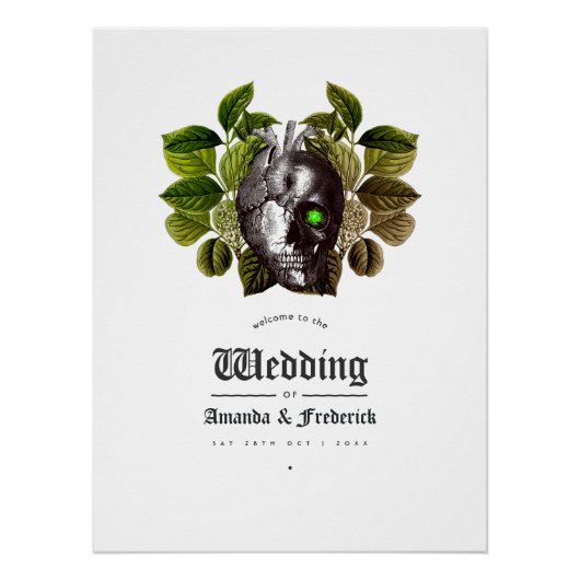 Poster Rustic Witch Woodland Halloween Mariage Bienvenue (Devant)