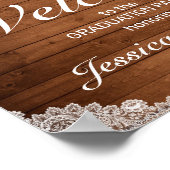 Poster Rustic Wood & White Lace Graduation Welcome Party (Coin)