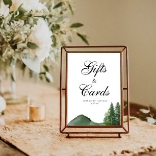 Poster Rustic Woodland Mountain Forest Cadeaux et carte S