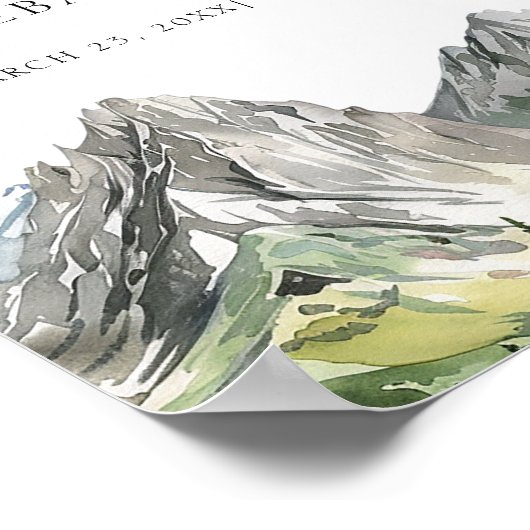 Poster Rustic Woodland Mountain Forest Mariage bienvenue (Coin)