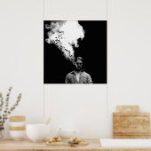 Poster Rustin Cohle du vrai détective Fumer un cigaret (Cuisine)