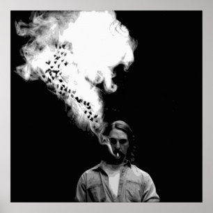 Poster Rustin Cohle du vrai détective Fumer un cigaret