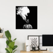 Poster Rustin Cohle du vrai détective Fumer un cigaret (Bureau à domicile)