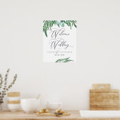 Poster Rustique Aquarelle Verdure Eucalyptus Mariage (Cuisine)