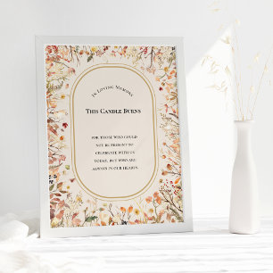 Poster Rustique Automne Beige Mariage Cette Bougie Brûle
