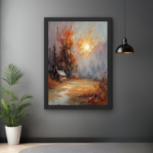 Rustique Automne Cabine Paysage Automne Art