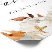 Poster Rustique Automne Floral Faveurs Mariage Faveurs Si (Coin)