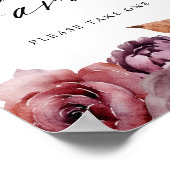 Poster Rustique Automne Floral Faveurs Mariage Faveurs Si (Coin)