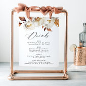 Poster Rustique Automne Floral Mariage Boire Menu Signer