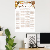 Poster Rustique Automne Mariage Table Alphabétique Siège (Bureau à domicile)