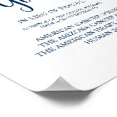 Poster Rustique, Bleu de la Marine, Don Mariage, Contribu (Coin)