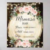 Poster Rustique Blush Floral Enchanted Forest Mimosa Bar (Devant)