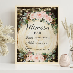 Poster Rustique Blush Floral Enchanted Forest Mimosa Bar